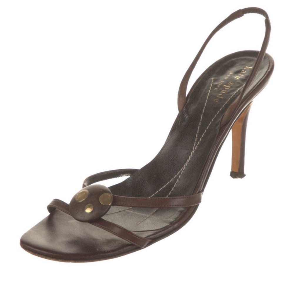 Kate Spade Brown Leather Slingback Heels